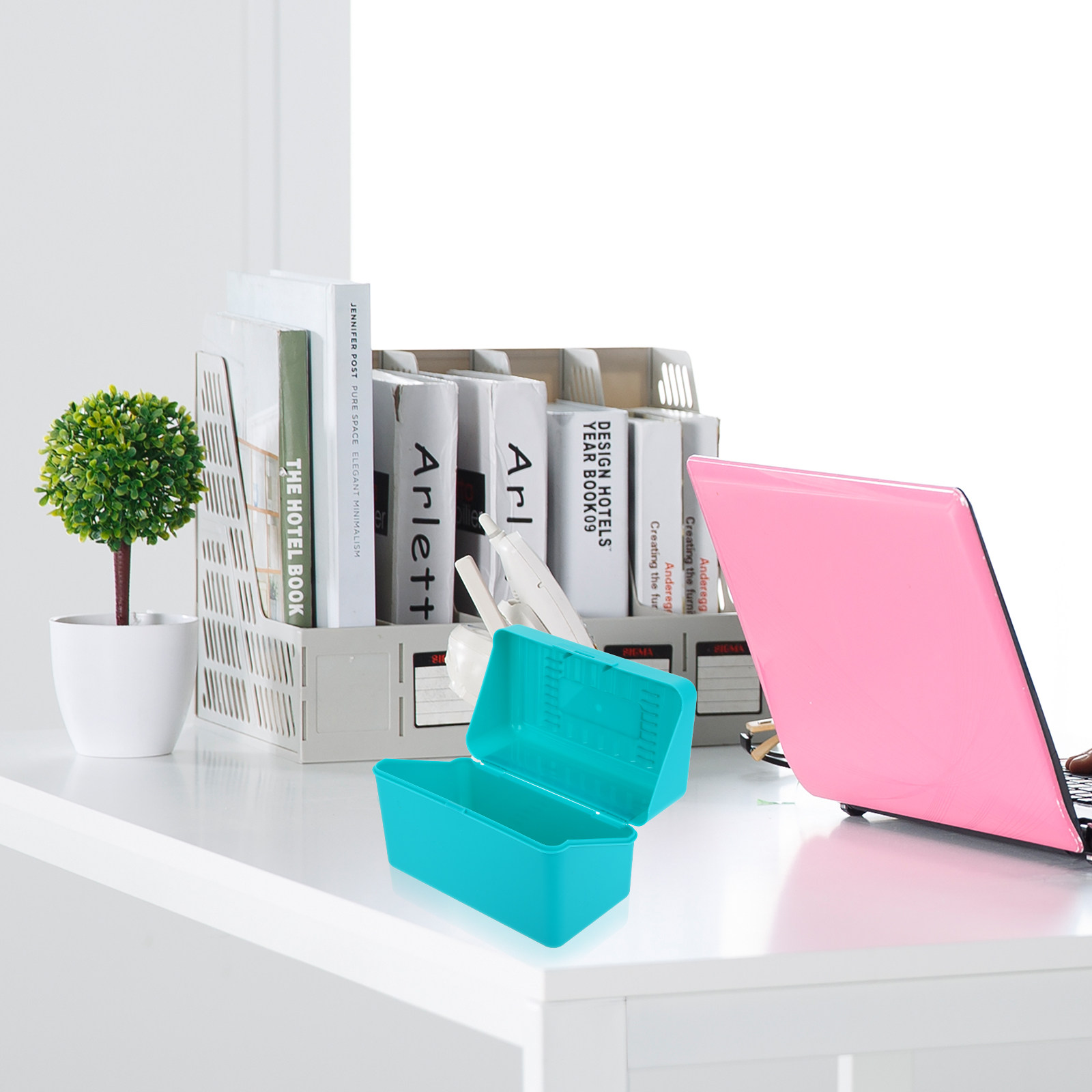 Card Index Box - 4Pcs Index Card Desktop Storage Box
