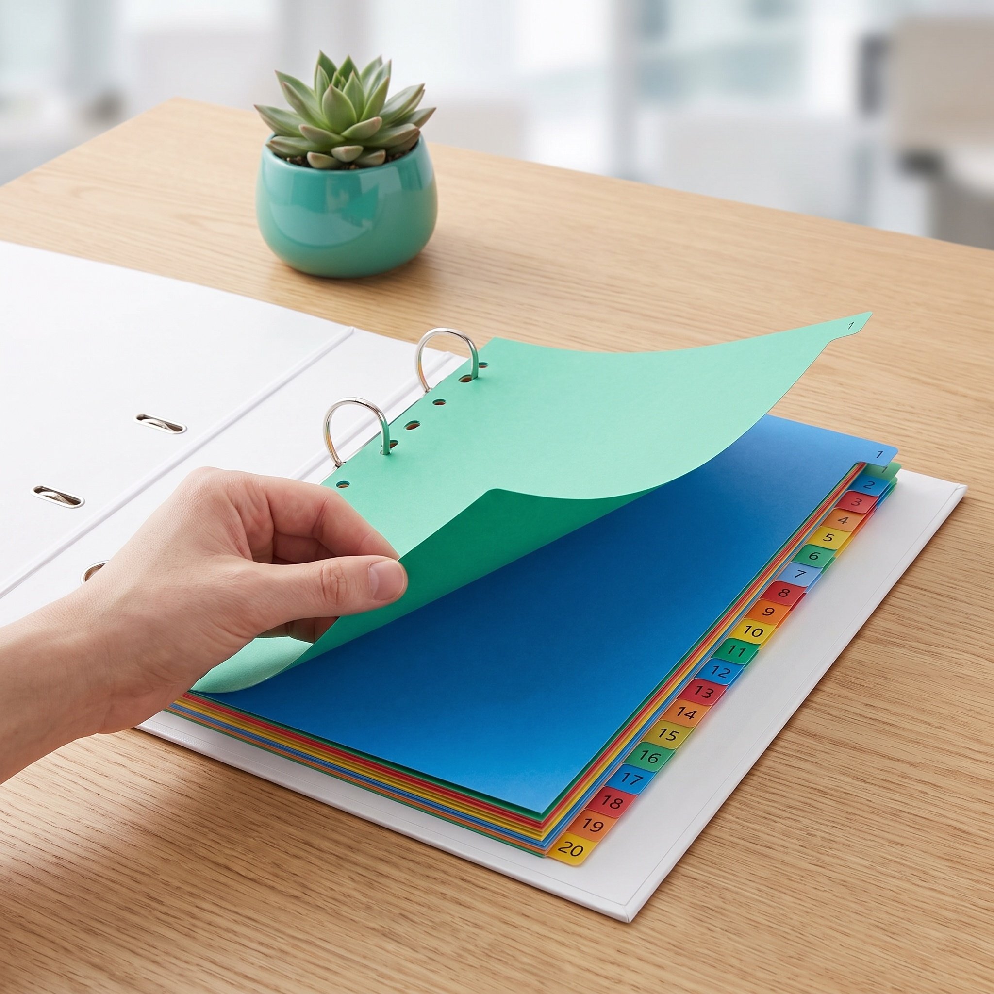 Tab Divider A4 - 20 Pages A4 Size Color Coded