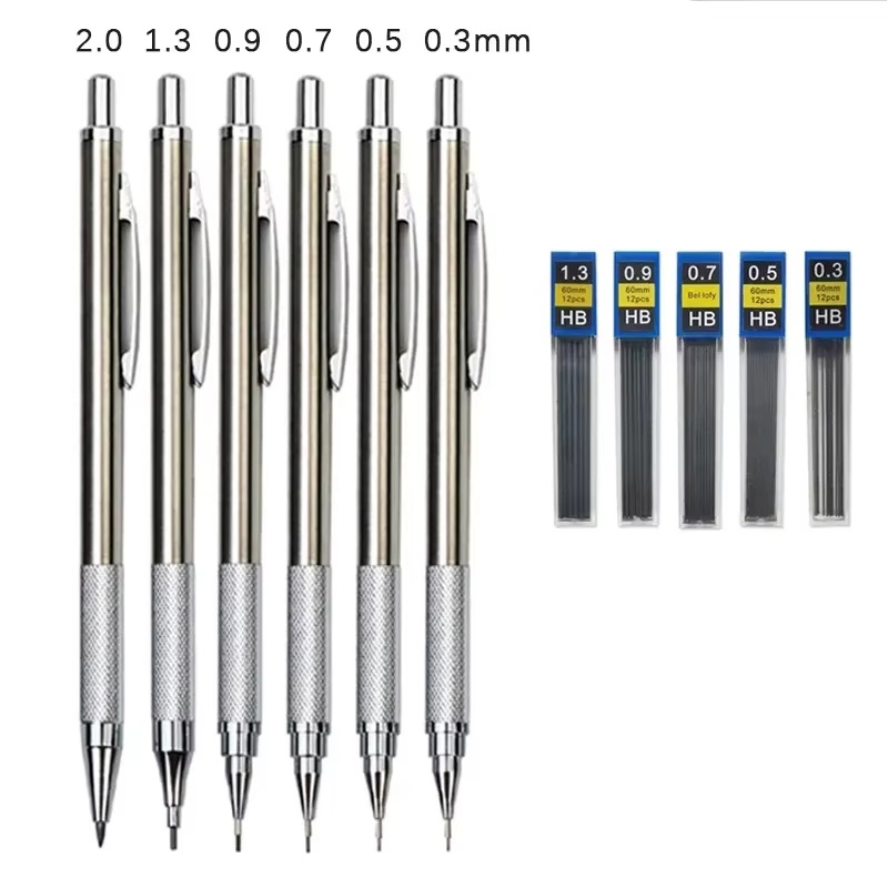 Mechanical Pencil 0.3 - Metal Mechanical Pencil Set 0.3/0.5/0.7/0.9/1.3/2.0mm Drawing