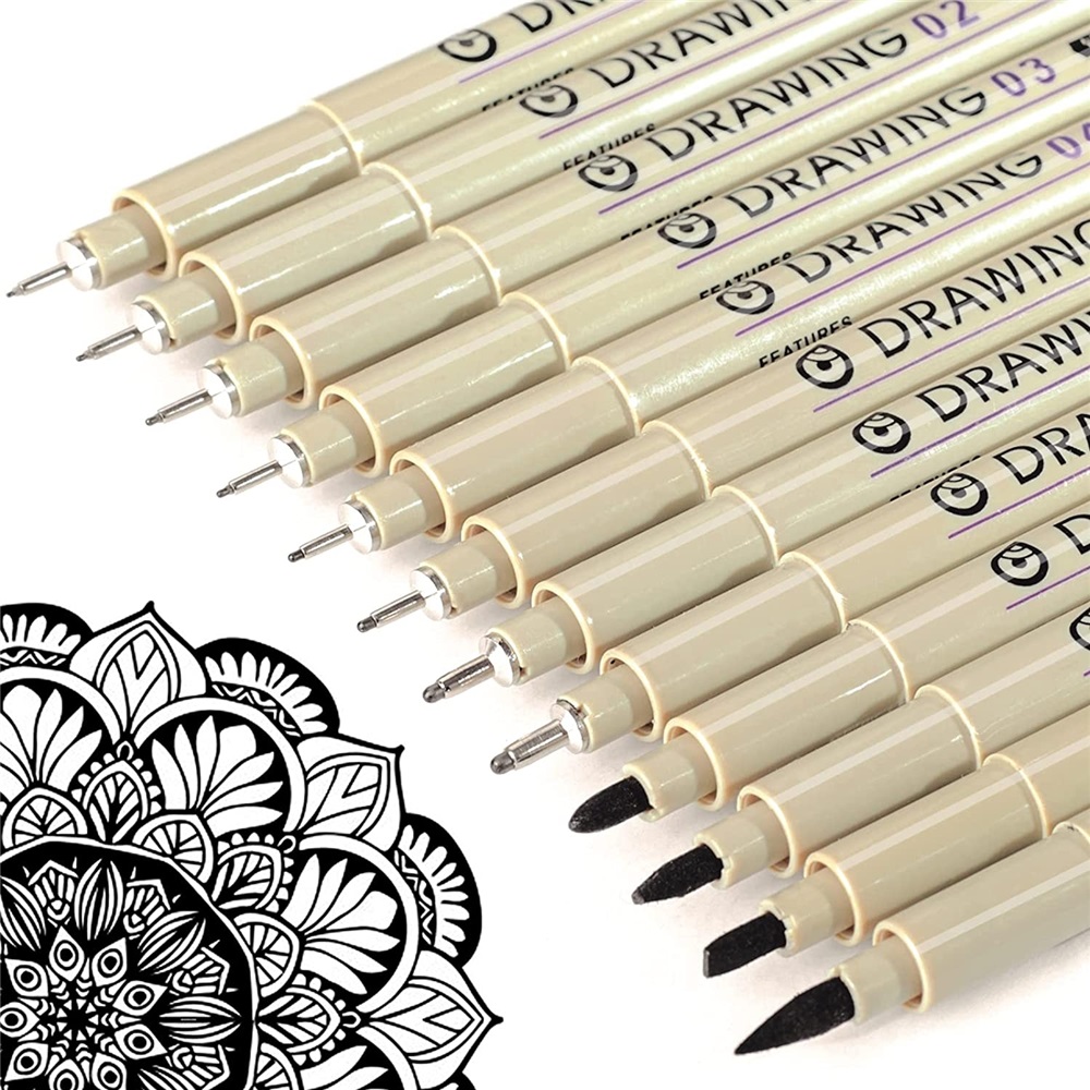 Brown & Black Micro Pens, 12 S - Archive Box Set review and price