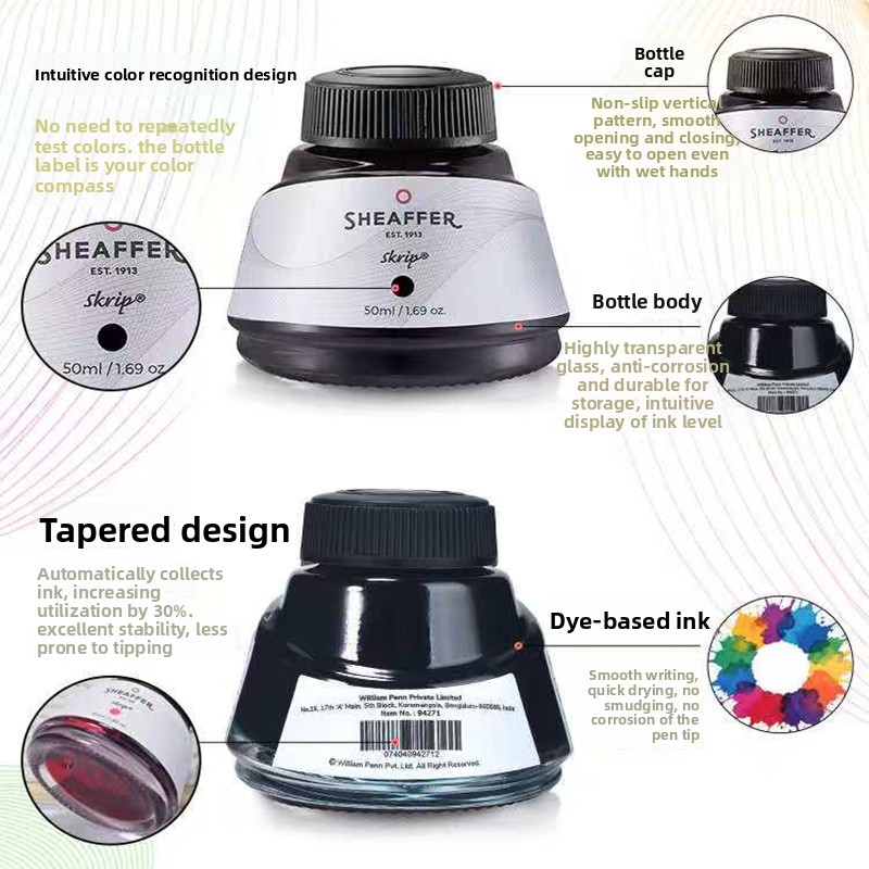 American SHEAFFER Color Dye In - Fountain Pen Bottled Ink review and price