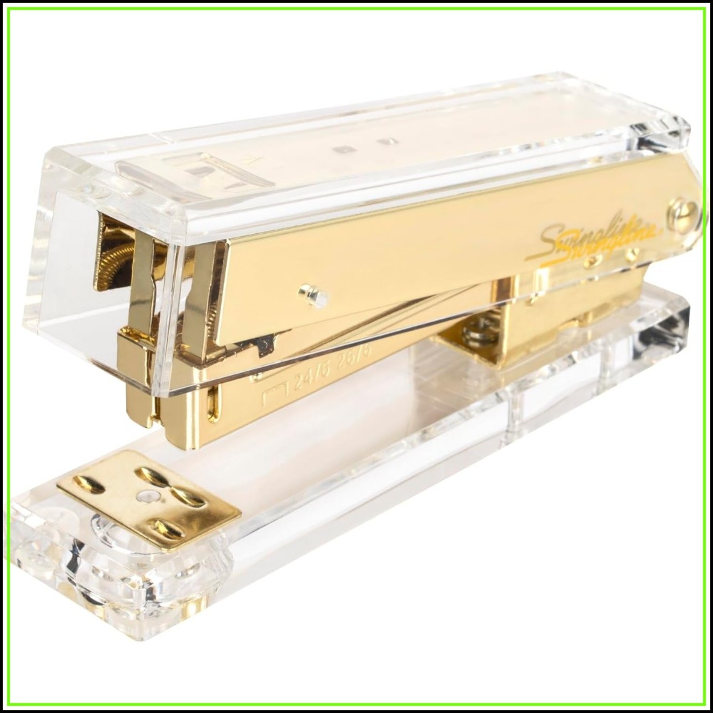 Compact Clear Acrylic Gold Sta - Stapler Half Strip review and price