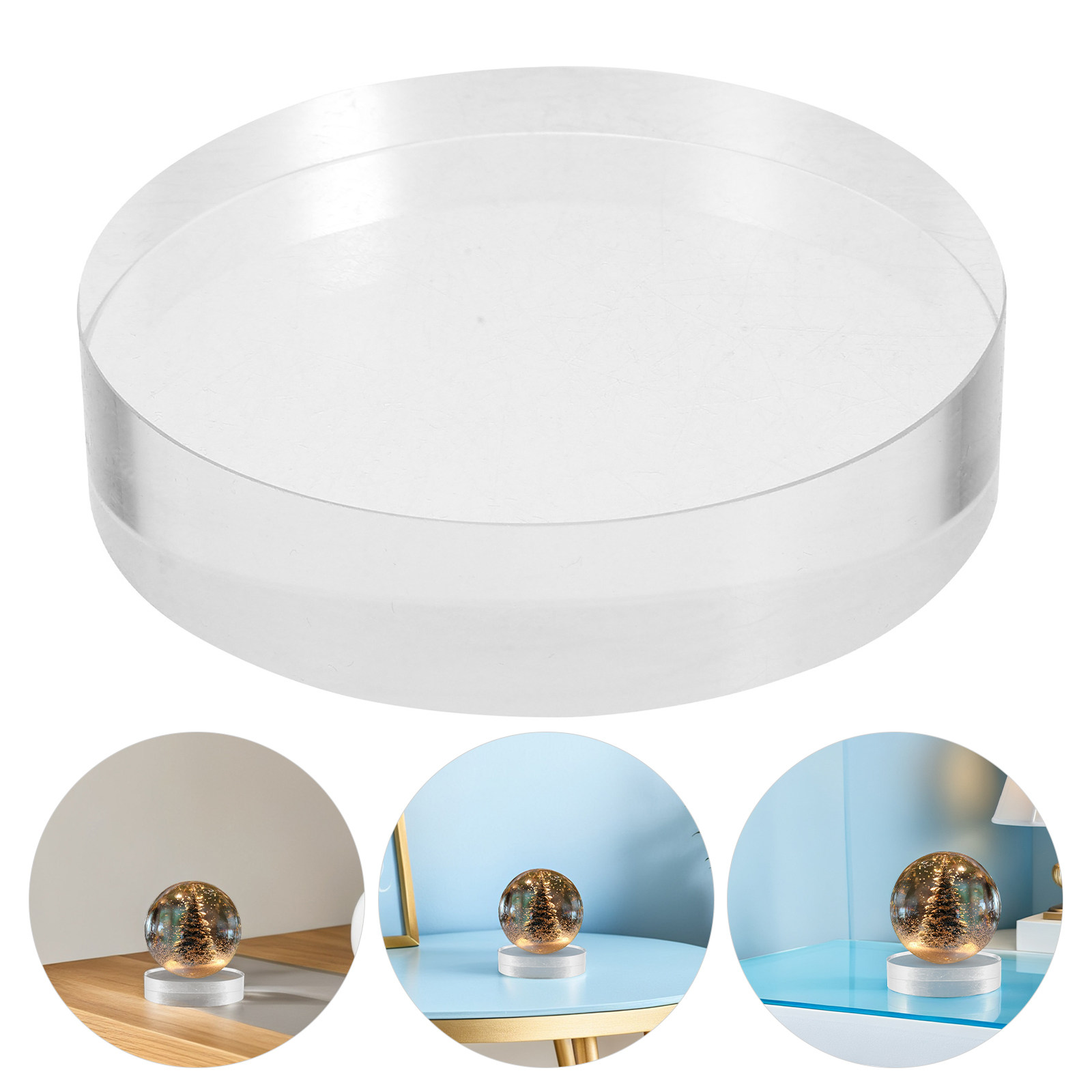 2Pcs Transparent Round Glass P - Book Weight Glass review and price