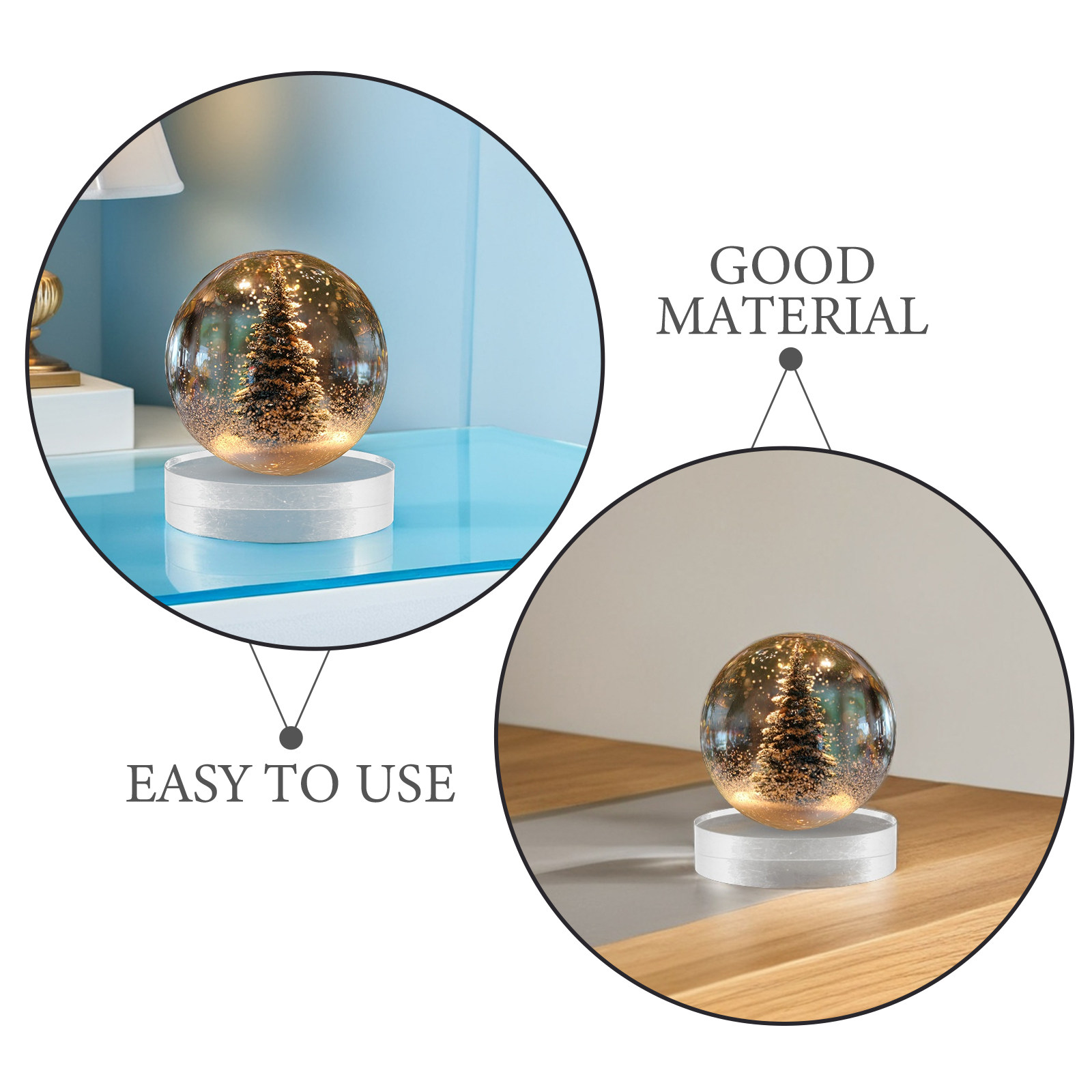 2Pcs Transparent Round Glass P - Book Weight Glass review and price